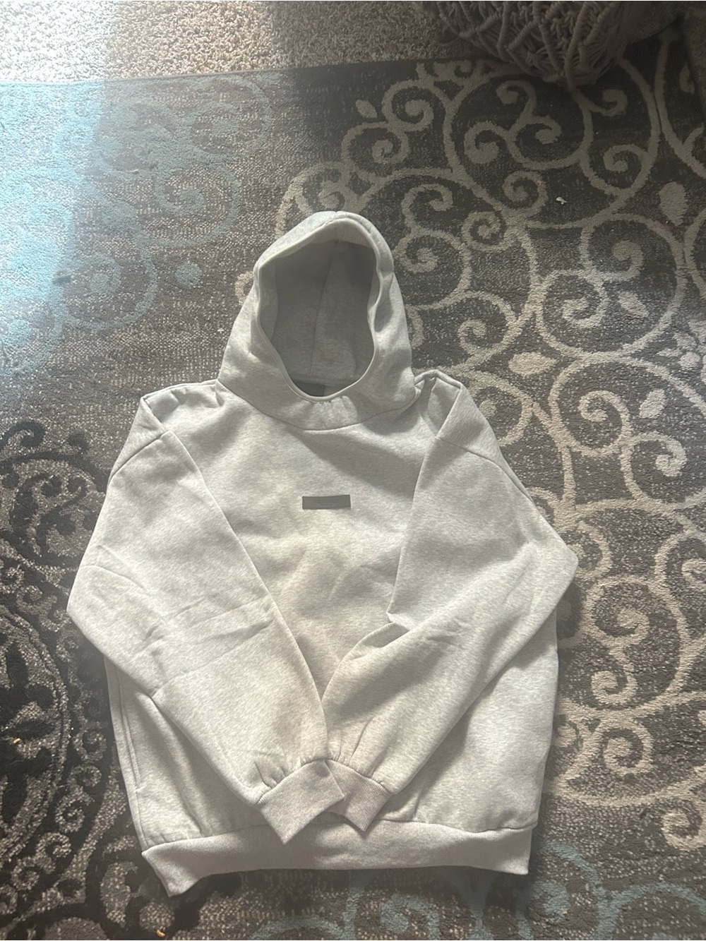 Grey Essential Fleece Hoodie (Baggy)